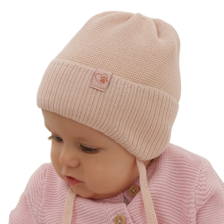 Lányoknak téli sapka, narancssárga merinó gyapjúval Dari