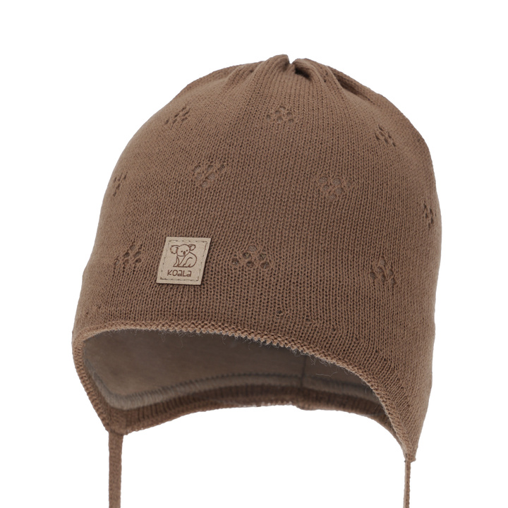 Kisfiú őszi-tavasz sapka, barna, megkötős, Slate