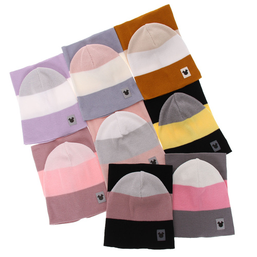 Lány őszi/tavaszi szett: sapka és, pamuttal, szürke csősál Eureka.