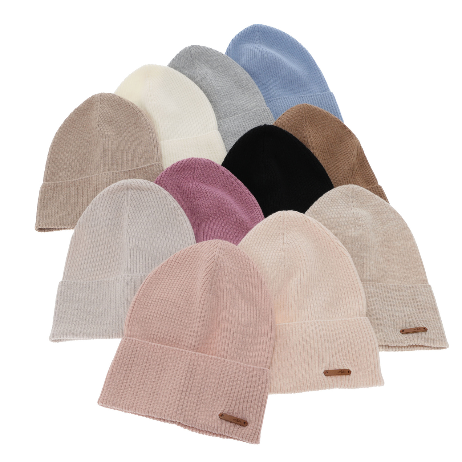 Női tavaszi-őszi sapka, világosrózsaszín, 100% merinó gyapjú, Flerra