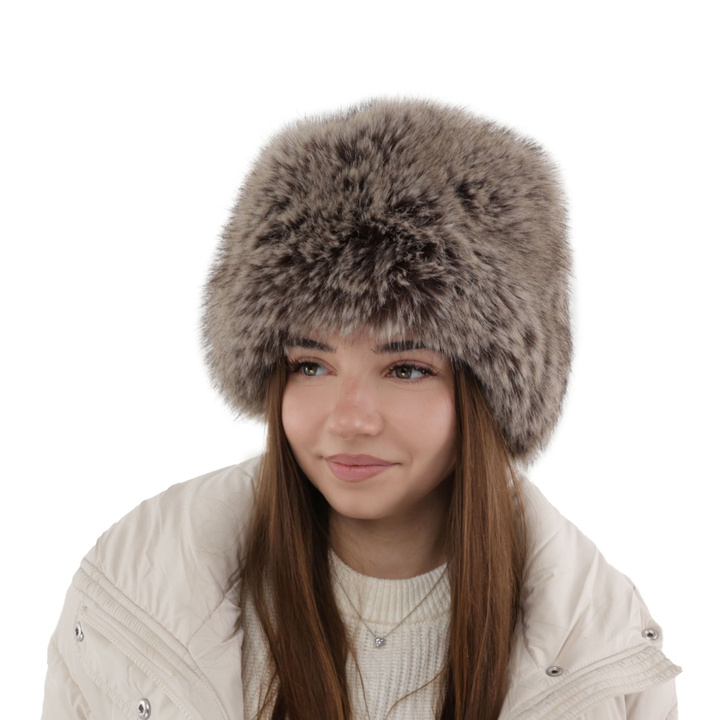 Női téli szőrme sapka bézs Holly