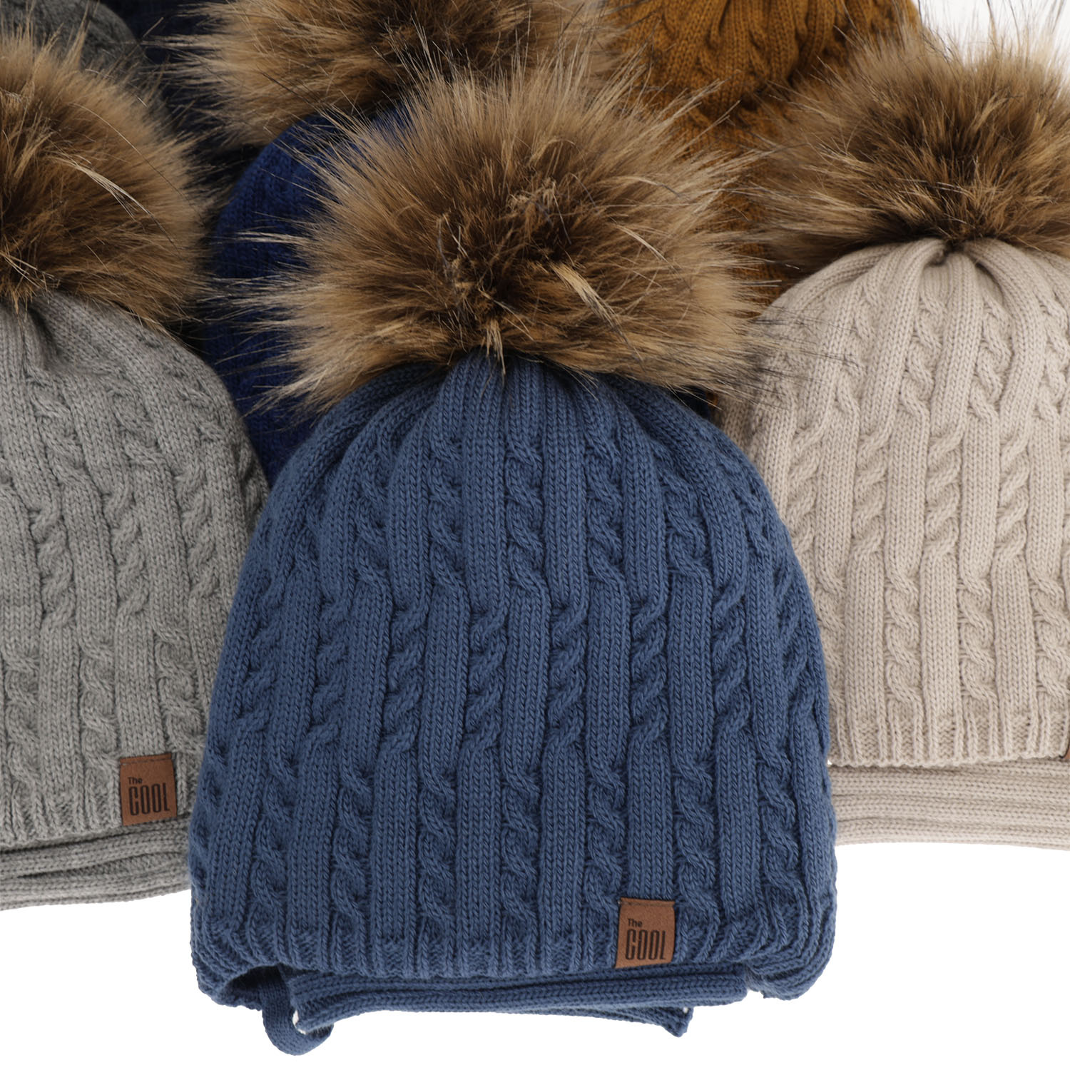 Fiú gyermek téli szett: sapka pomponnal és khaki Indigo sál