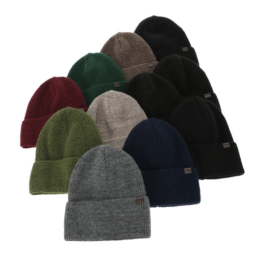 Férfi téli sapka, bézs, merinó gyapjúval, Korins