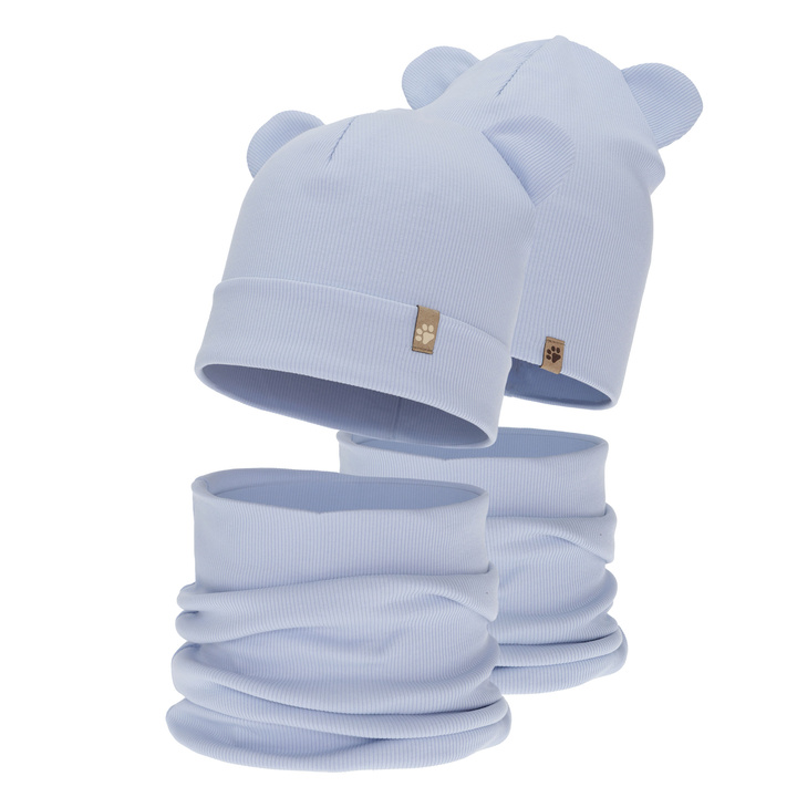 Kisfiú tavaszi-őszi sapka és nyakmelegítő szett, kék, Farim