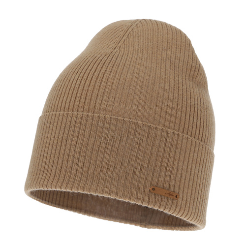 Női tavaszi-őszi sapka, camel, 100% merinó gyapjú, Flerra