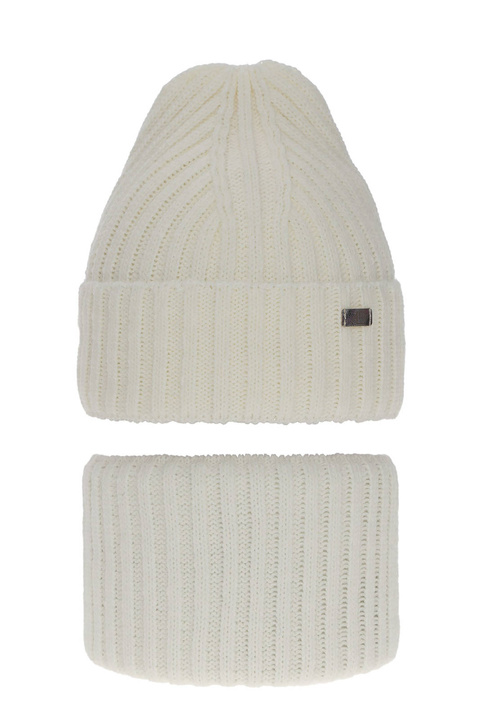 Lány szett téli: sapka és sál krémszínű Valentine