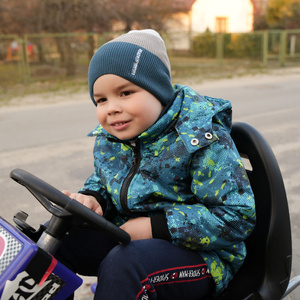 Őszi/tavaszi szett fiúknak: sapka és csősál khaki Bono