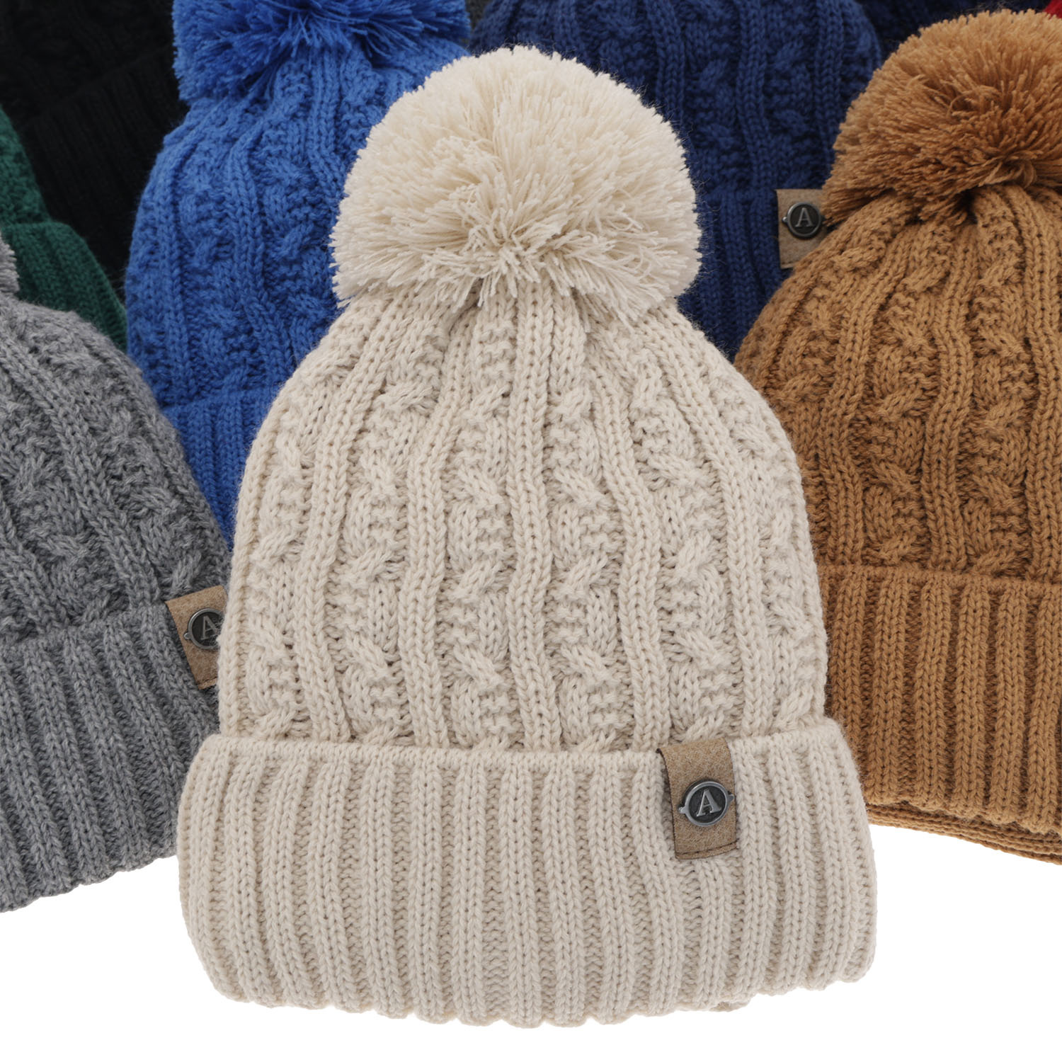 Fiúk téli szett: pomponos sapka és sál sötétkék Almond