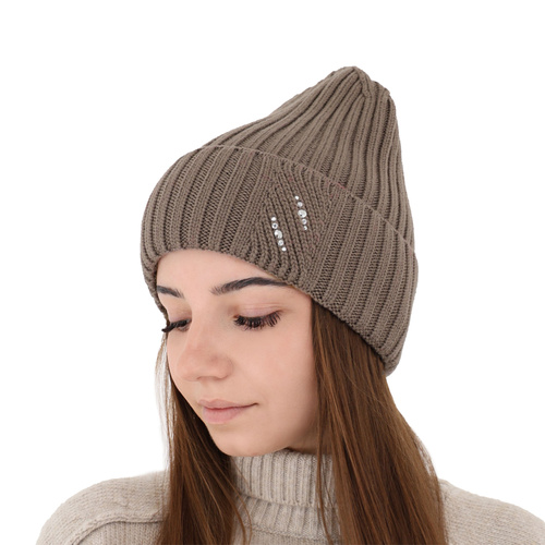 Női téli sapka bordó 100% extrafine merino gyapjú Ariga
