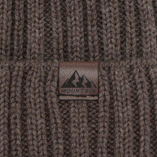 Férfi téli sapka, barna, merinó gyapjúval, Huno