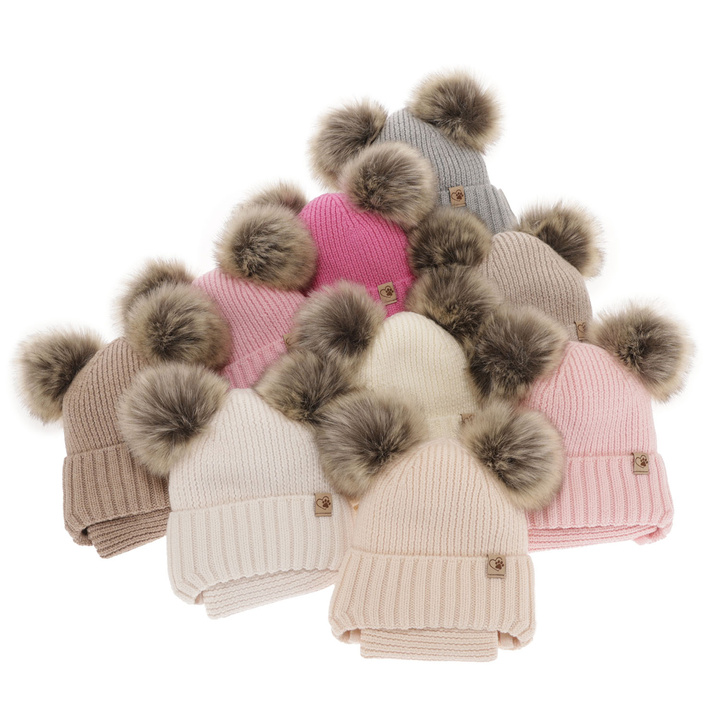 Lányoknak való téli szett: sapka és sál rózsaszín 100% extrafine merino gyapjú Silvia
