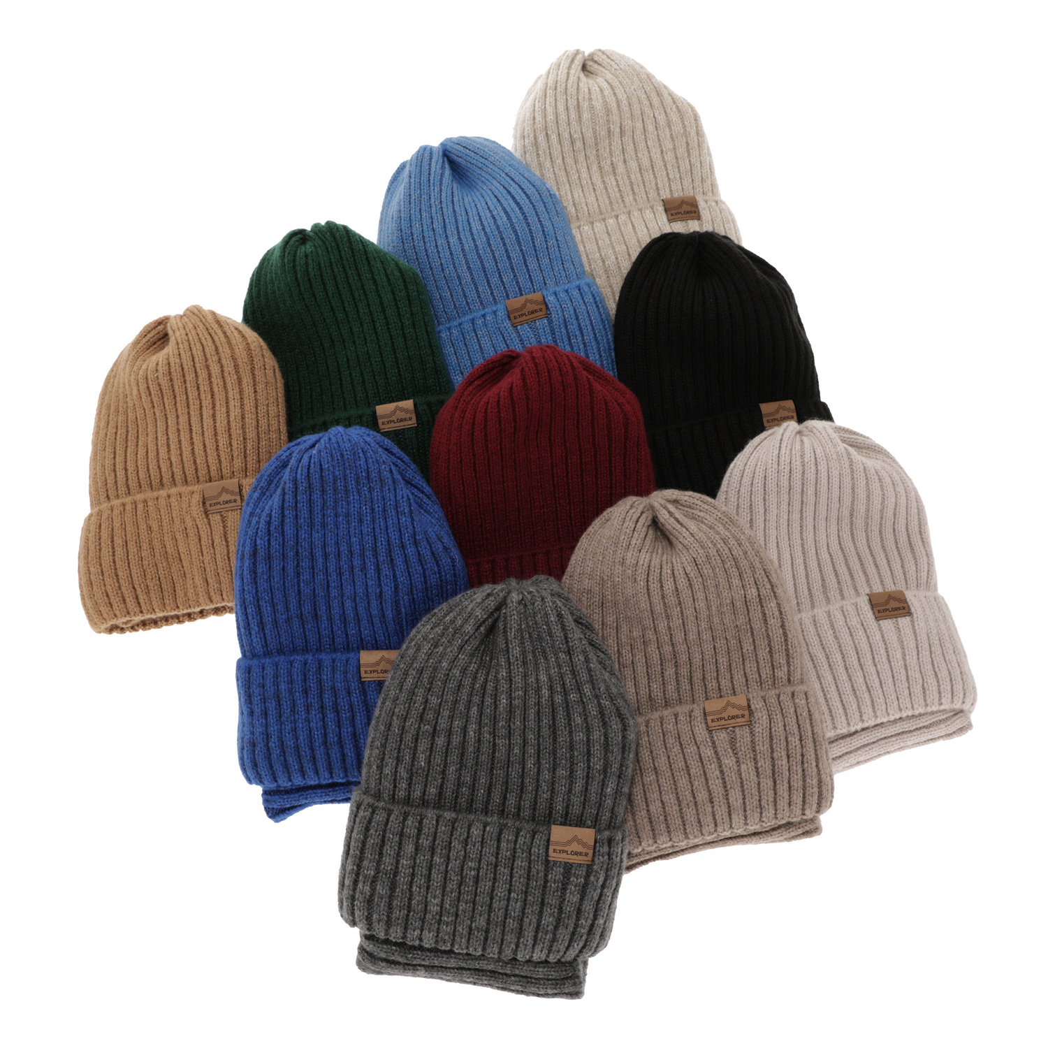 Fiúk téli készlet: sapka és kémény bézs színben gyapjú merino Karmin