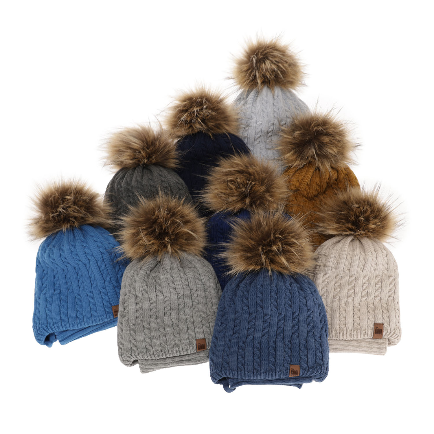 Fiú gyermek téli szett: sapka pomponnal és khaki Indigo sál