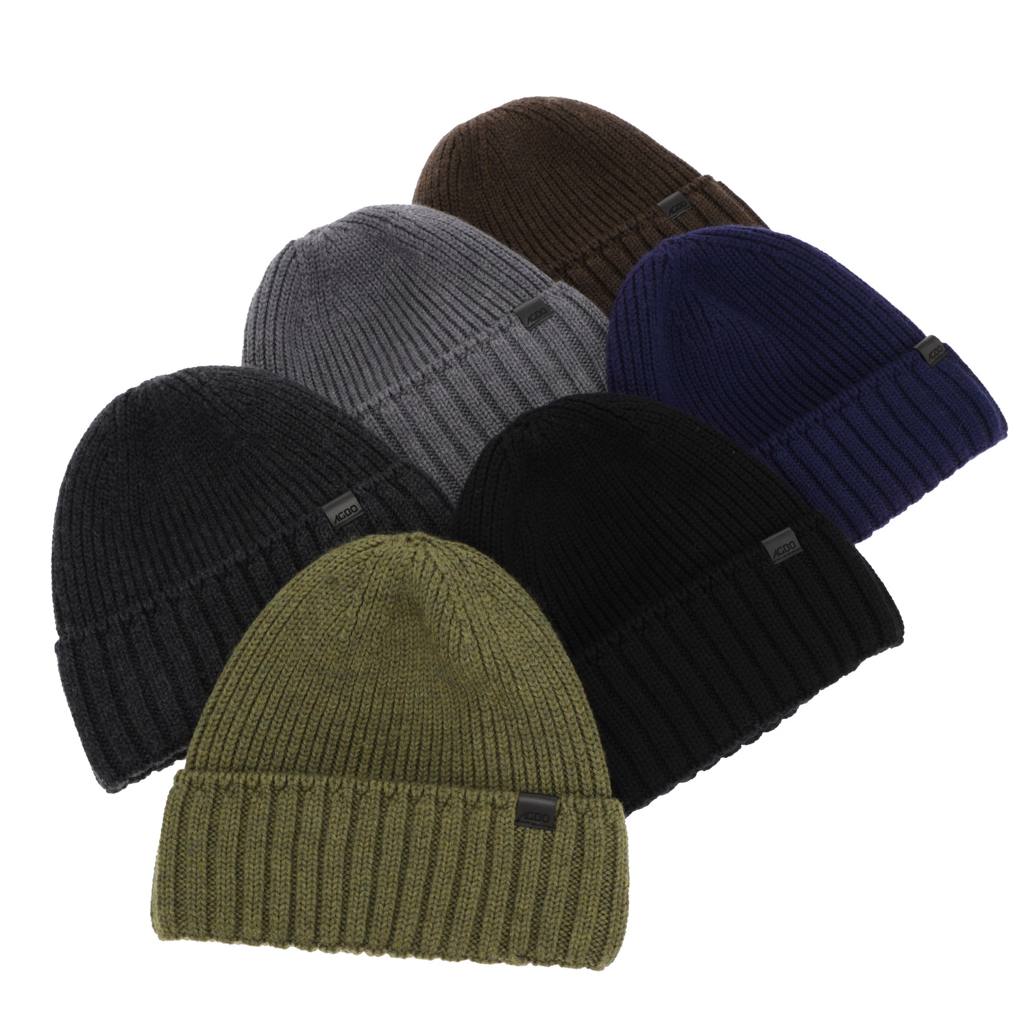 Férfi téli sapka fekete 100% gyapjú extrafine merinói varrás nélküli Bruner