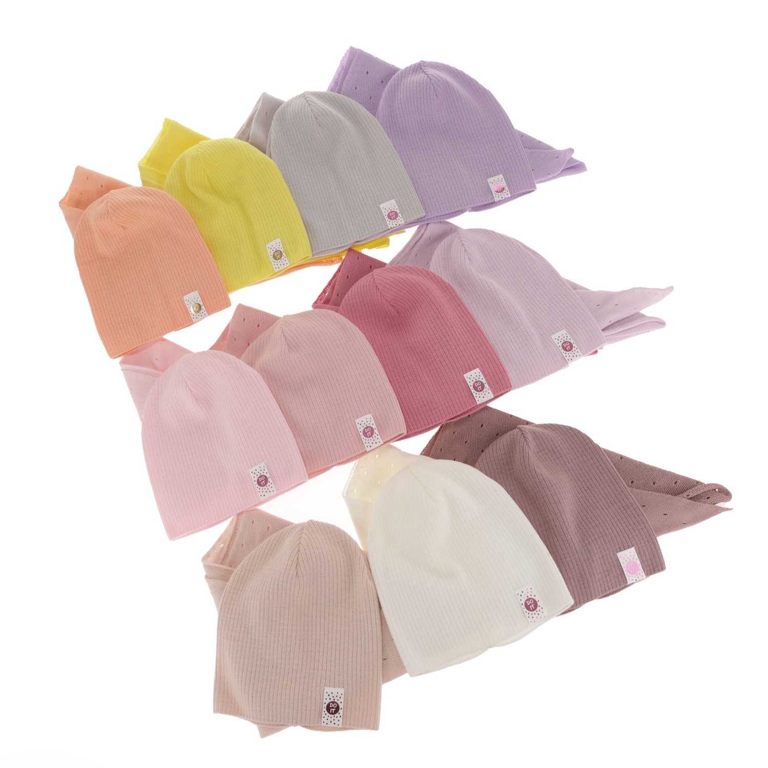 Őszi/tavaszi készlet lányoknak: sapka és kendő sárga Blanche