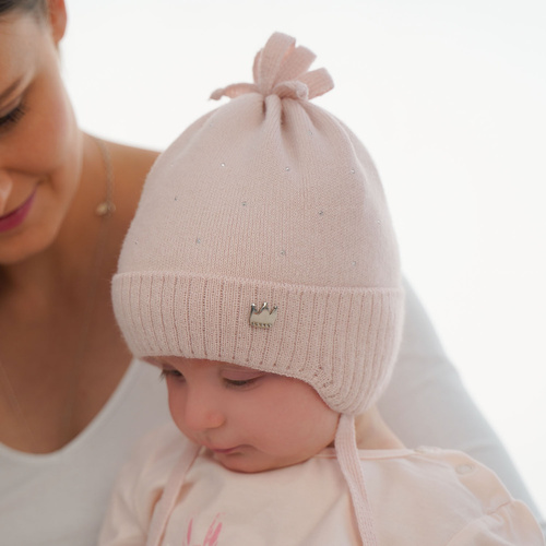 Lány őszi/tavaszi sapka rózsaszín megkötős Oliwka