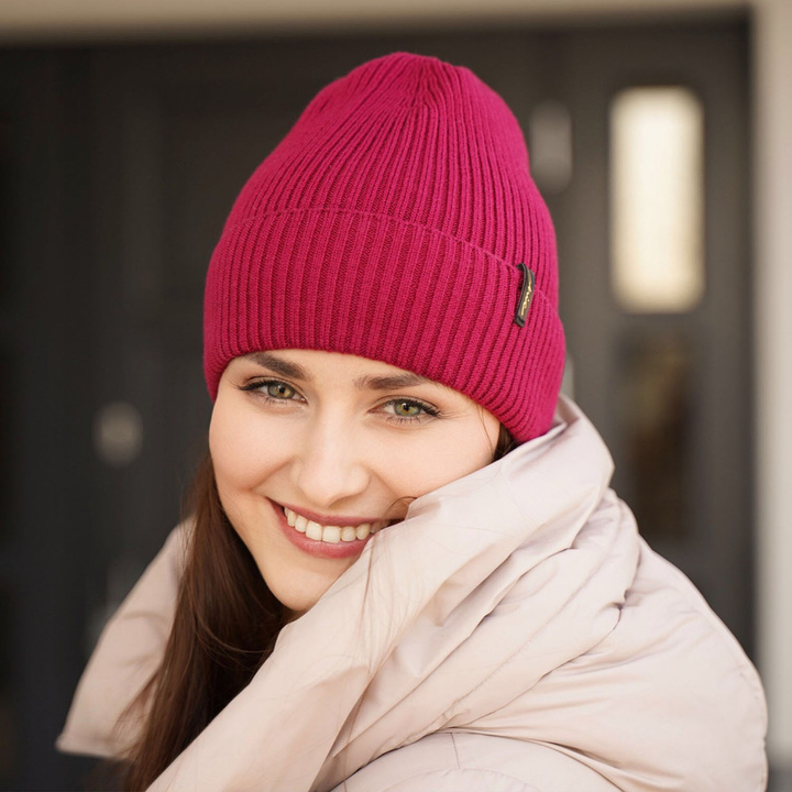 Női téli sapka sötétszürke 100% extrafinom Merino gyapjú Megan