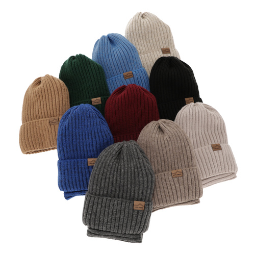 Fiúk téli készlet: sapka és kémény bézs színben gyapjú merino Karmin