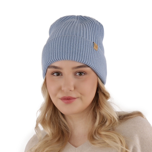 Női téli sapka bézs színű 100% extrafine merino gyapjúból Isla