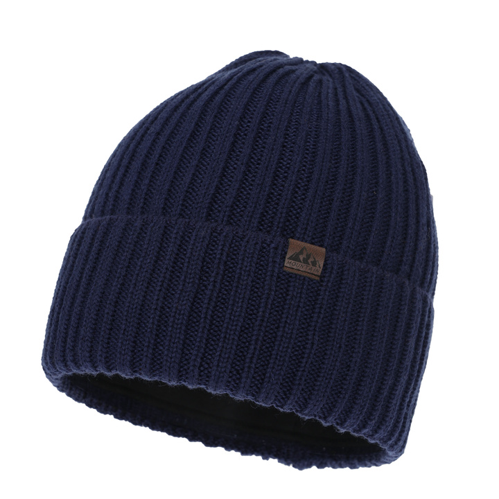 Férfi téli sapka, fekete, merinó gyapjúval, Huno