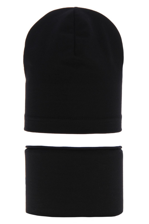 Fiú pamut szett: sapka és őszi/tavaszi fekete csősál Hazel