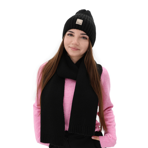 Női téli sál, barna, gyapjúval, Loretta