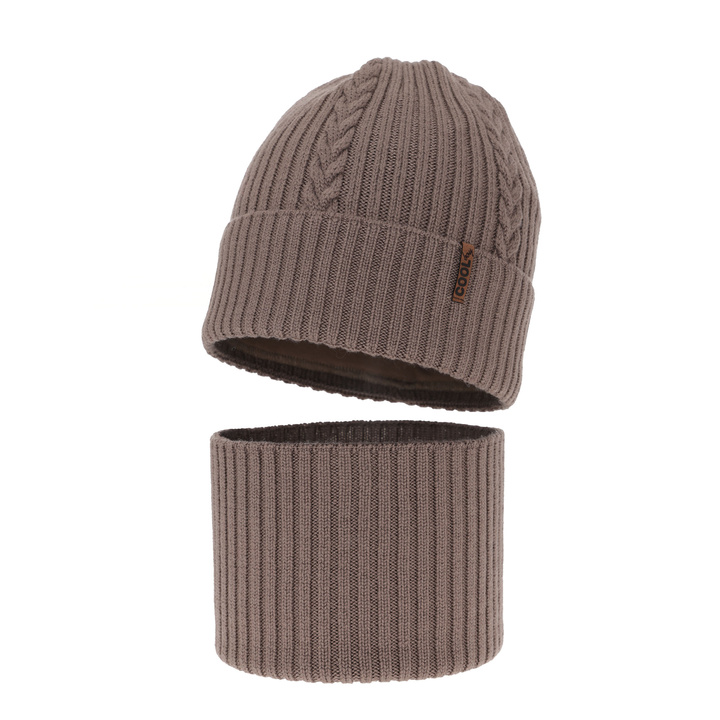 Fiú téli szett: sapka és kémény barna 100% extrafinom merinói gyapjúból Wilson