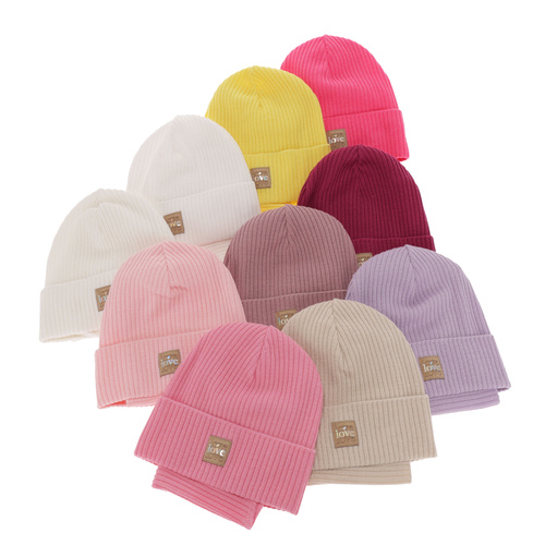 Őszi/tavaszi készlet lányoknak: sapka és nyakmelegítő, pamuttal, sárga Furora