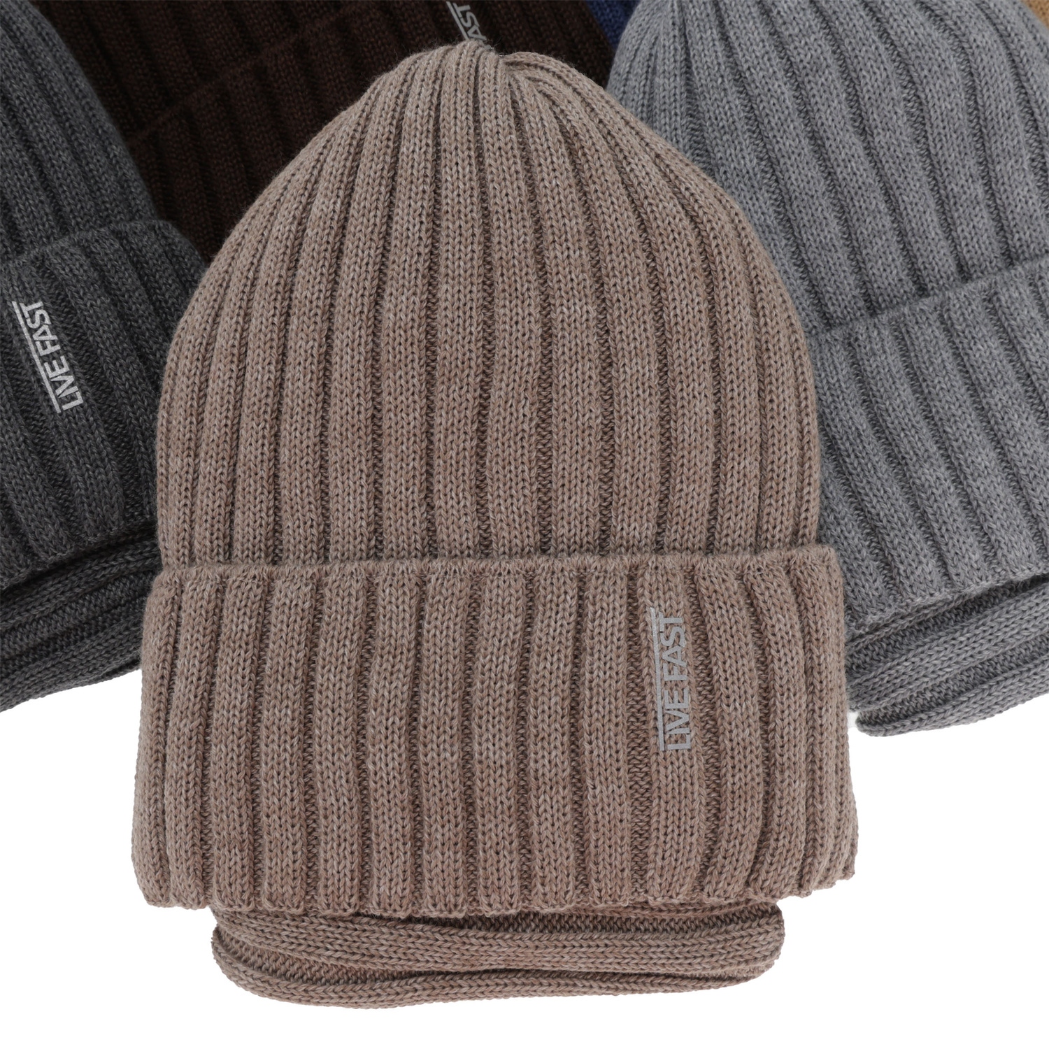 Kisfiú téli sapka és nyakmelegítő szett, szürke, merinó gyapjúval, polárral bélelt, Banasko