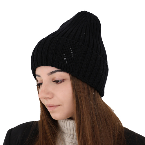 Női téli sapka bordó 100% extrafine merino gyapjú Ariga