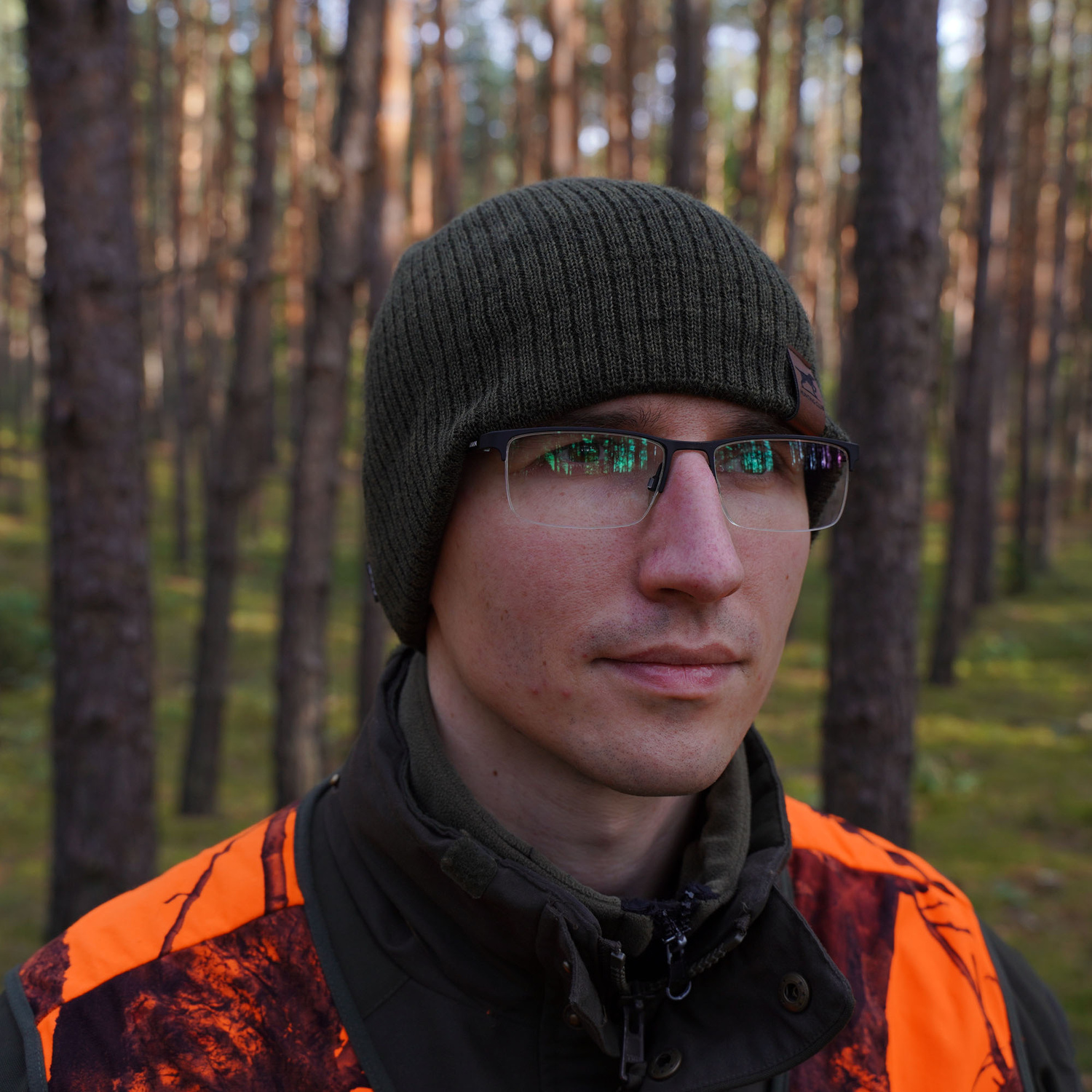 Férfi téli sapka Merino gyapjúból narancssárga Bird