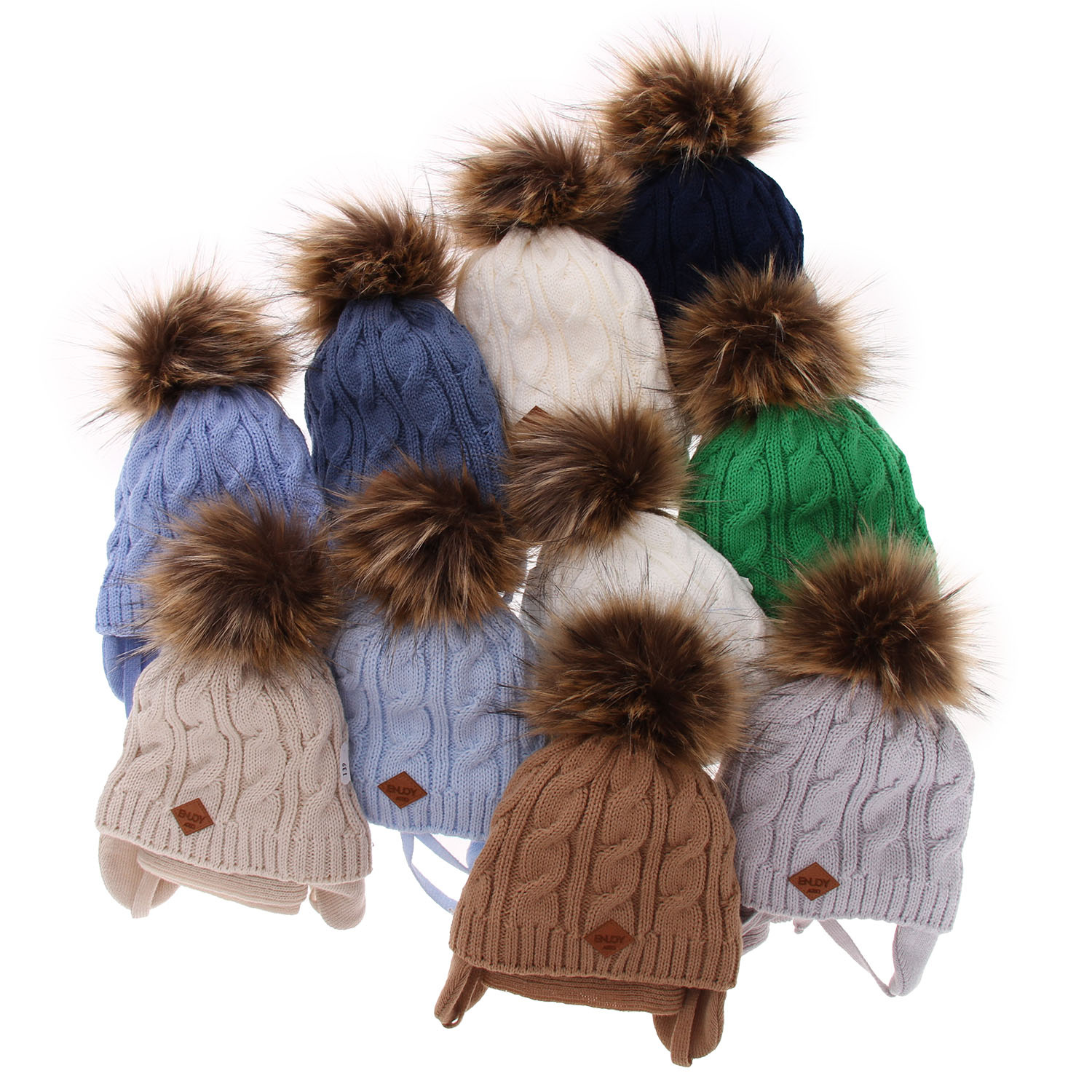 Téli szett fiúknak: kék sapka és sál bojtokkal Minor