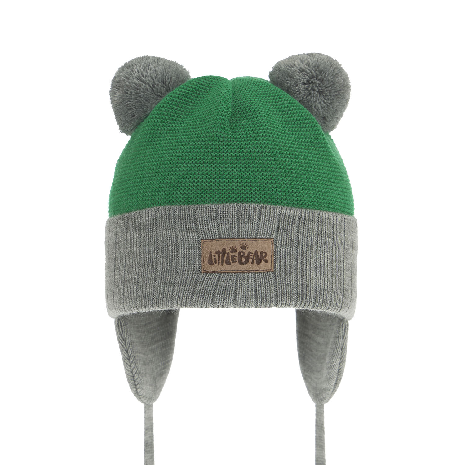 Őszi/tavaszi sapka fiúknak, szürke két pompommal Gigant