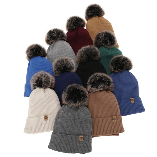 Fiúk téli készlet: sapka pomponnal és sál bézs színben Wizar