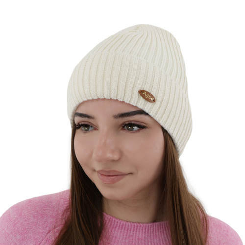 Női téli sapka, lila, merinó gyapjúval Shila