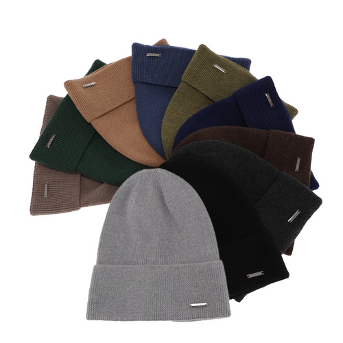 Tavaszi-téli férfi sapka sötétkék 100% extra finom merinói Memfis