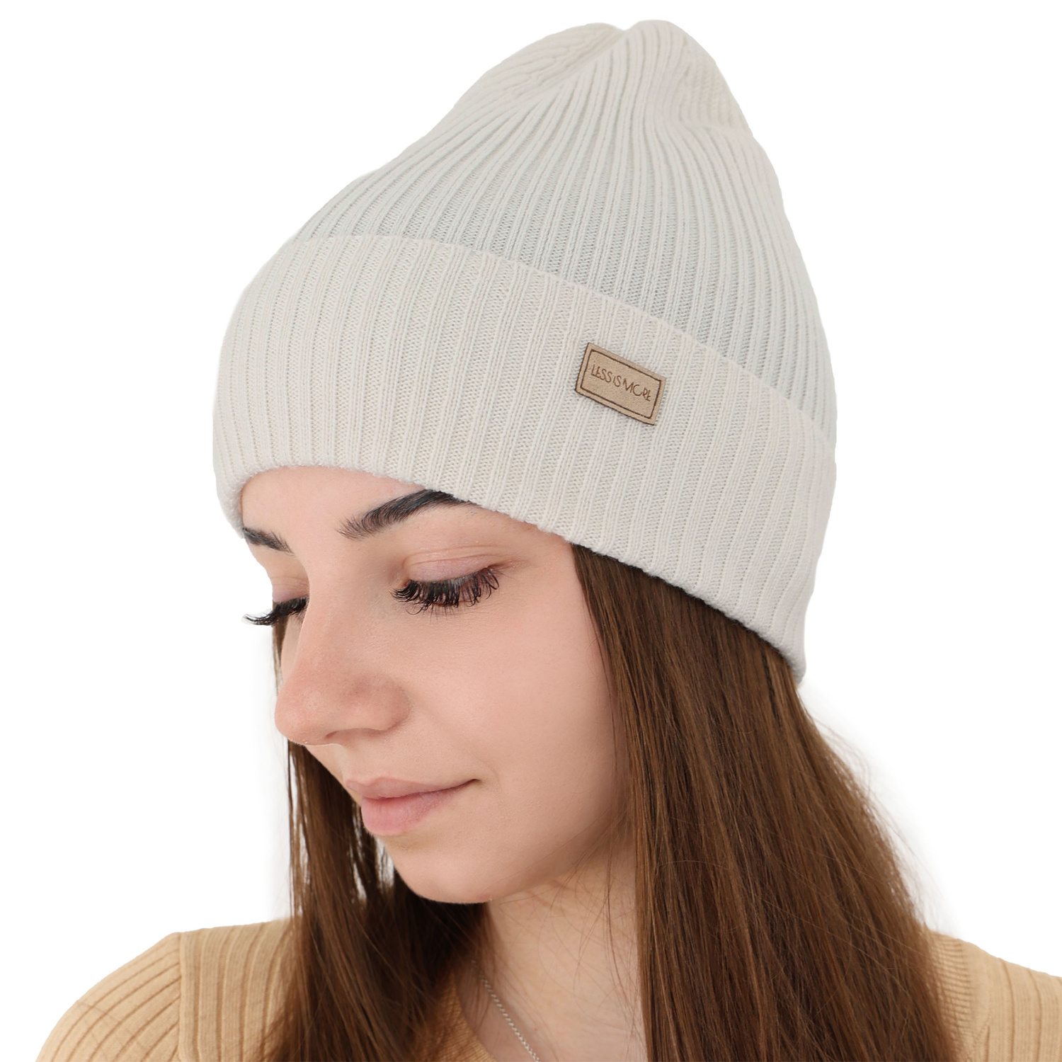 Őszi-téli női sapka fekete 100% extra finom merino Sophie