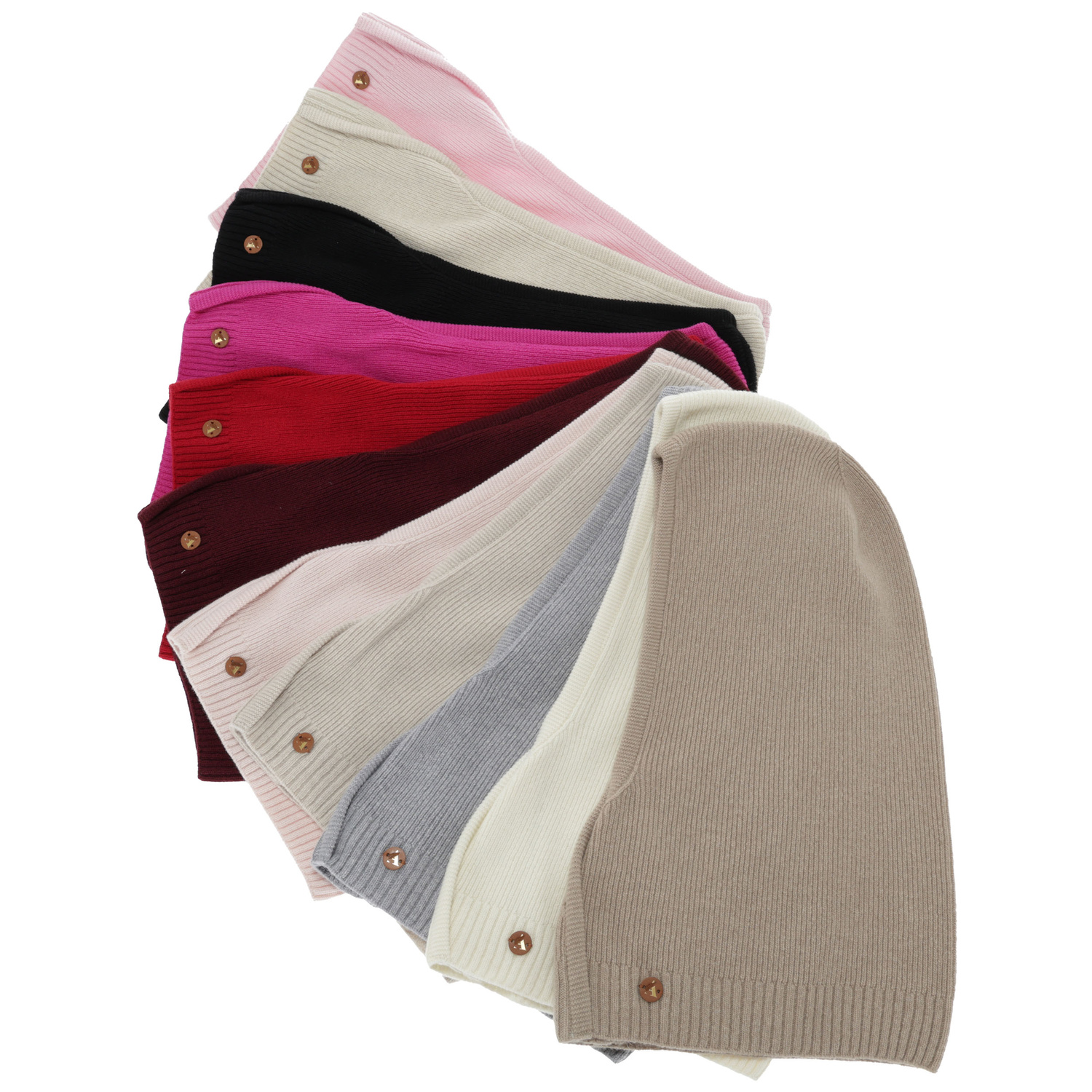 Balaclava őszi, téli, női, fekete, merinó gyapjú kasmírral, Kiruna