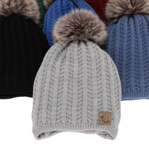 Fiú téli szett: pomponos sapka és tengerészkék kémény Endo