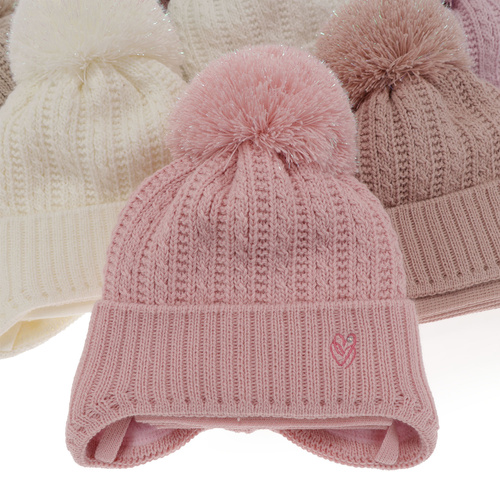 Téli lánykészlet: pomponos sapka és sál wrzosowy Marisa