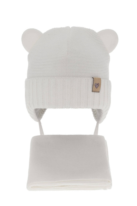 Lány szett: sapka és sál téli fehér Alice
