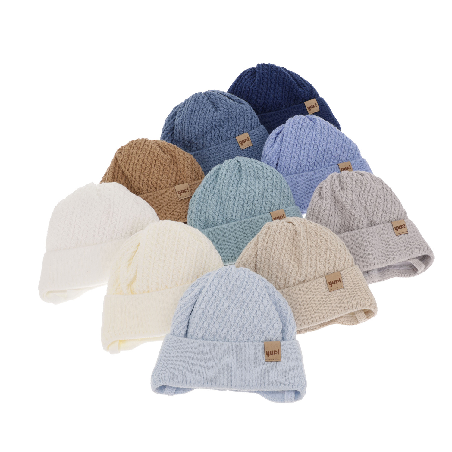 Őszi/tavaszi sapka fiúnak kötött bézs David