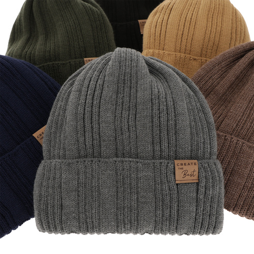 Komplet zimowy dla chłopca: czapka i komin, jasnobrązowy, Klaris