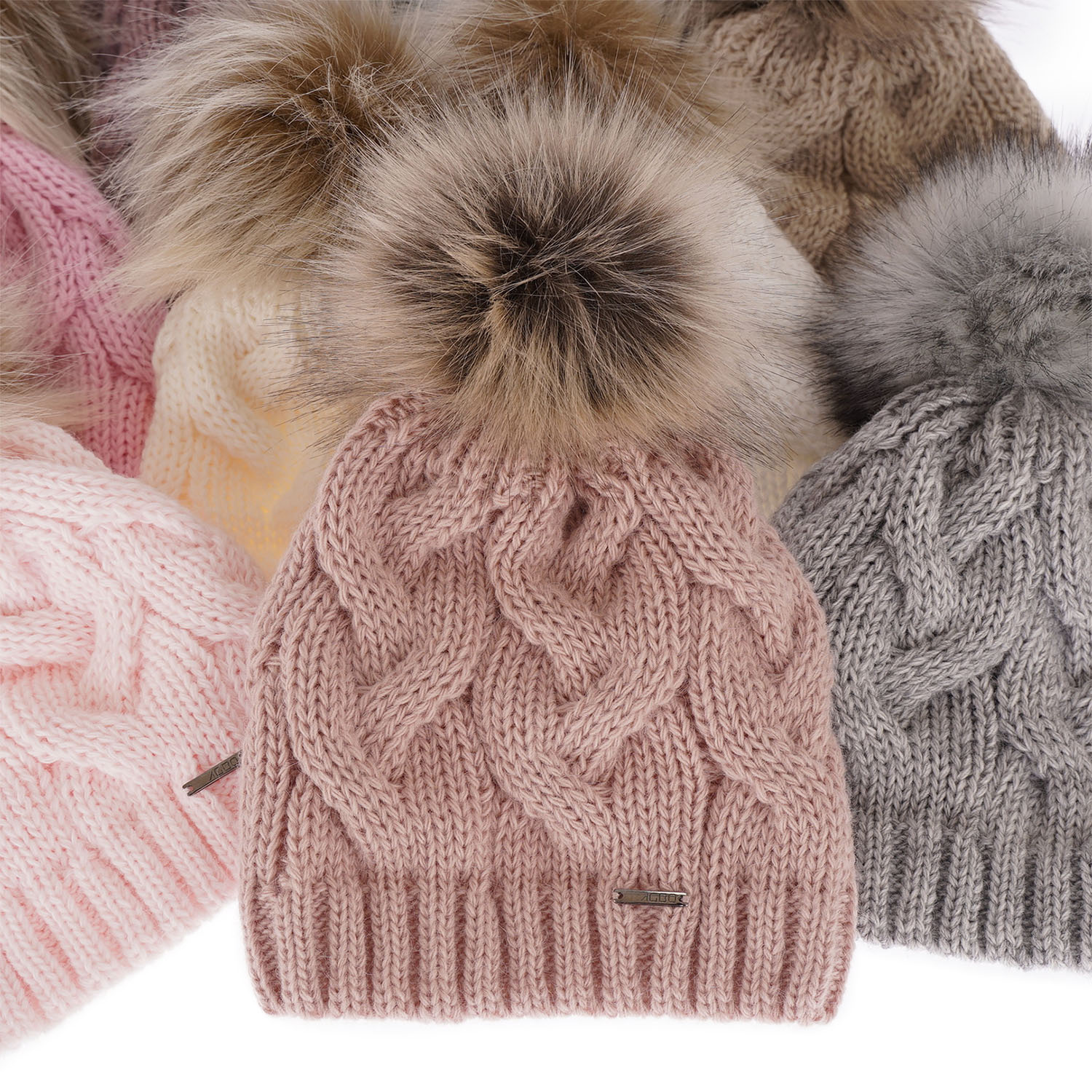 Fiú női téli sapka rózsaszín pomponnal Terri