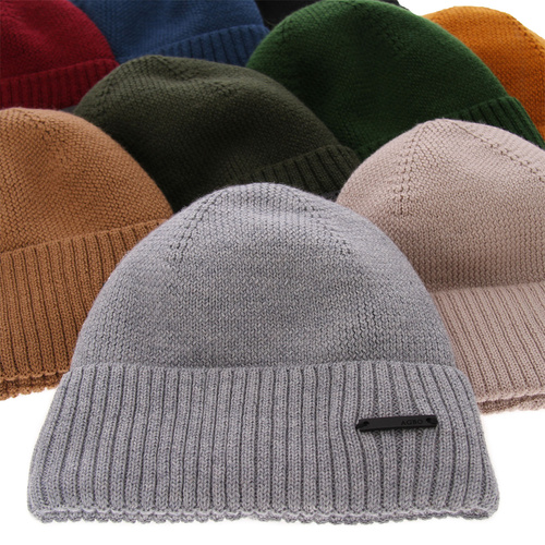 Téli kék férfi sapka merinó gyapjúból Henk