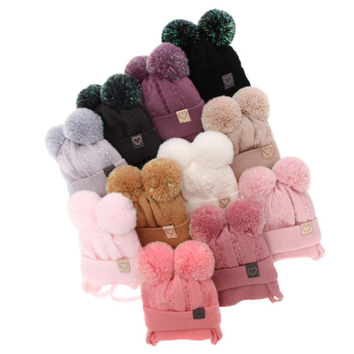 Téli kislány szett: sapka és barna sál Rozi