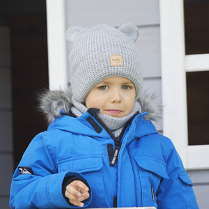 Fiú téli szett: sapka és krém színű csősál Michael