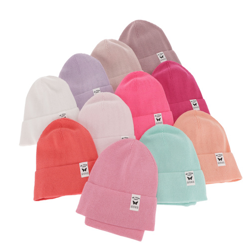 Őszi/tavaszi készlet lányoknak: sapka és nyakmelegítő, pamuttal, piros Leonita