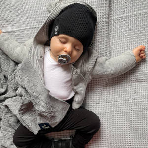 Gyerek szett: sapka és sál őszi/tavaszi, pamuttal, khaki Tunis