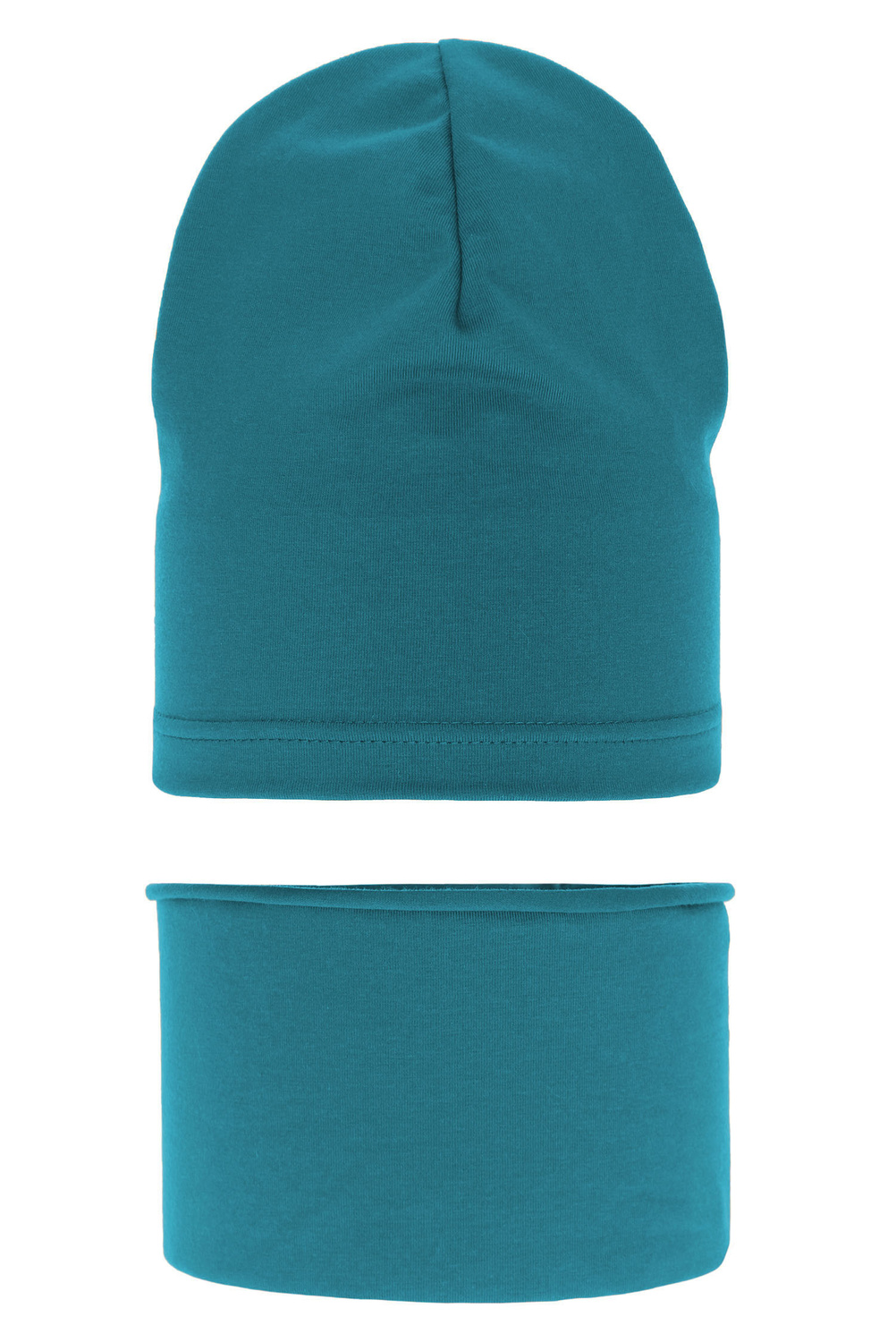 Fiú pamut szett: sapka és őszi/tavaszi sál smaragd Hazel